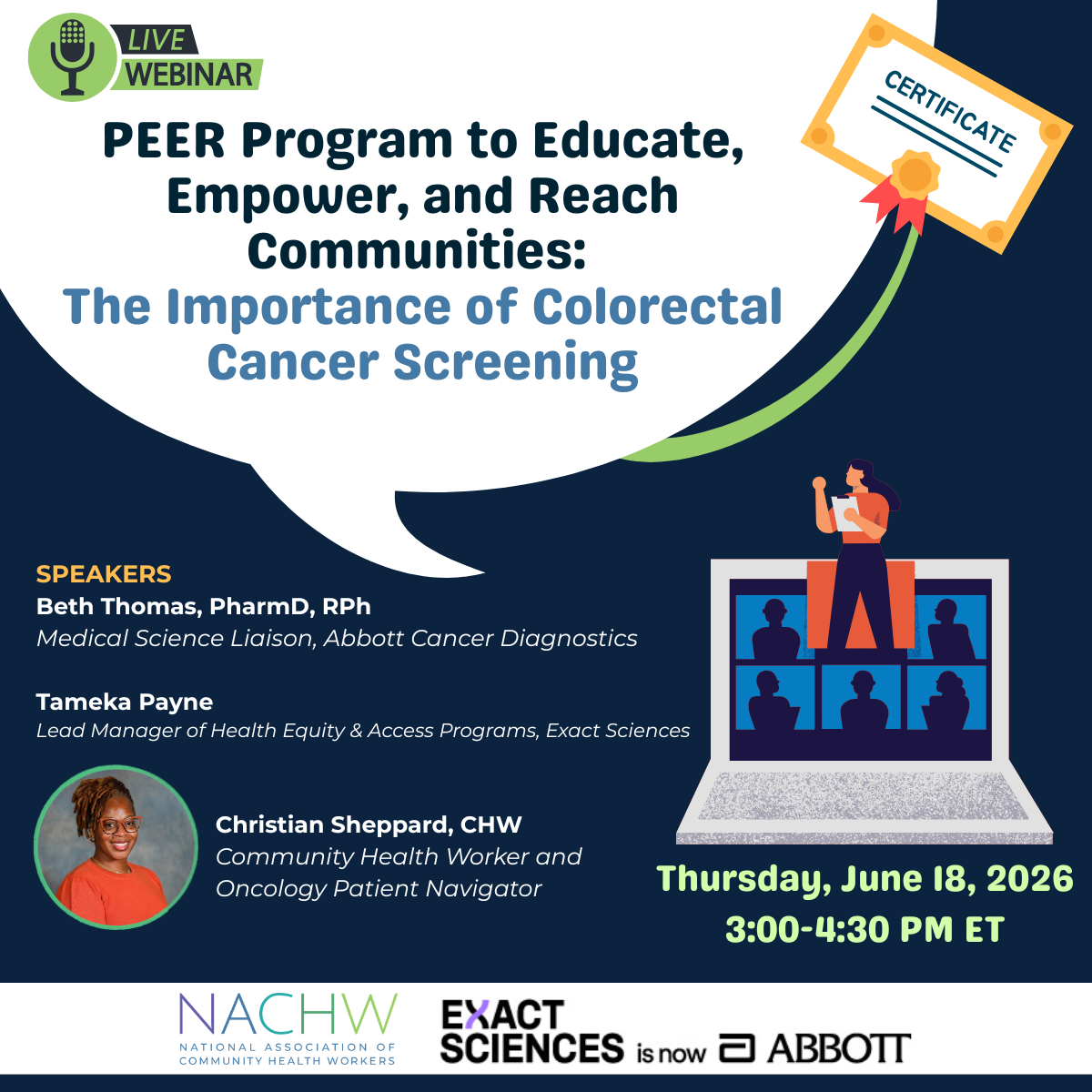 PEER Program to Educate, Empower, and Reach Communities: The Importance of Colorectal Cancer Screening